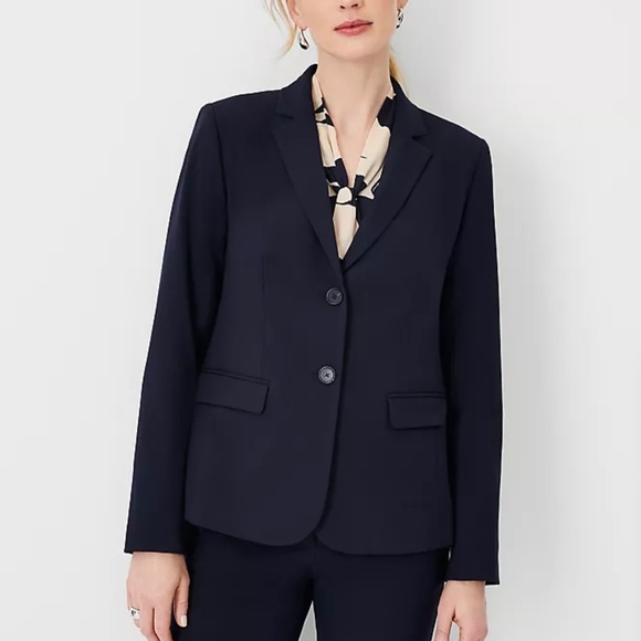 Ann Taylor Midnight Blue Curvy Fit Blazer - Picture 1 of 9
